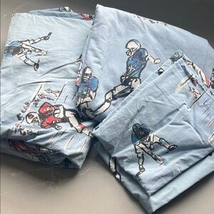 Pottery Barn Kids - Vintage Varsity Organic Cotton Sheet Set - Full Size